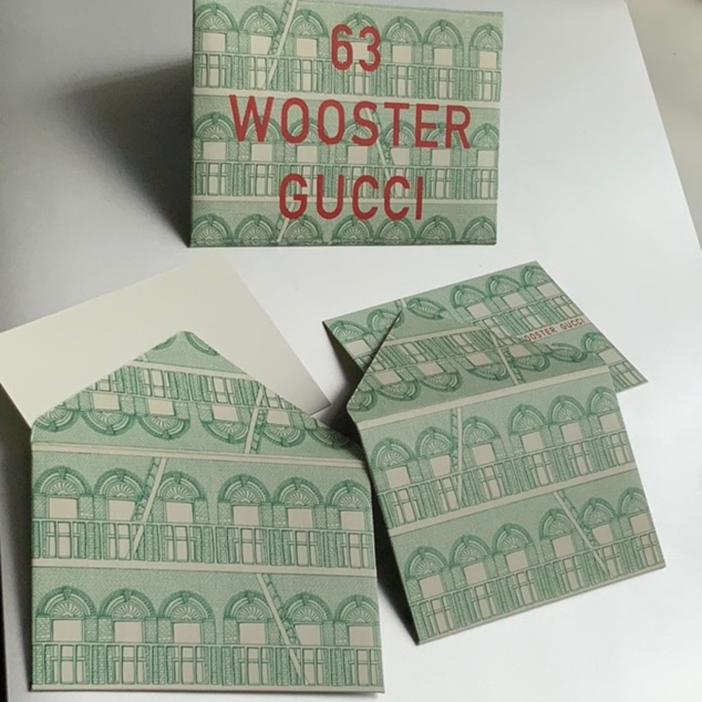 Gucci NYC Soho WOOSTER set of gift card envelopes